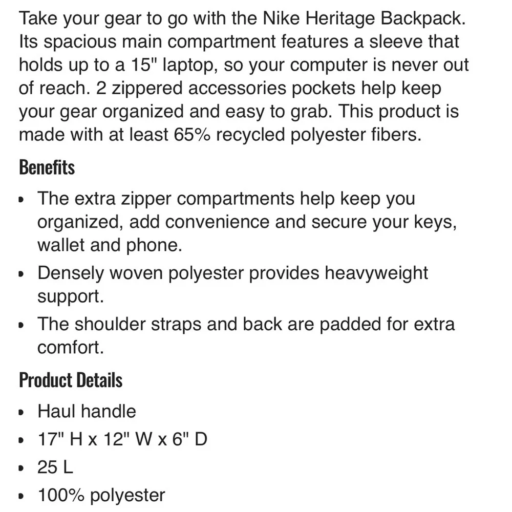NBA Milwaukee Bucks Nike Heritage 2.0 Backpack